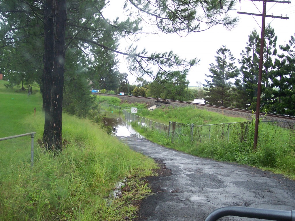 Flooded underpass between High school and playing fields