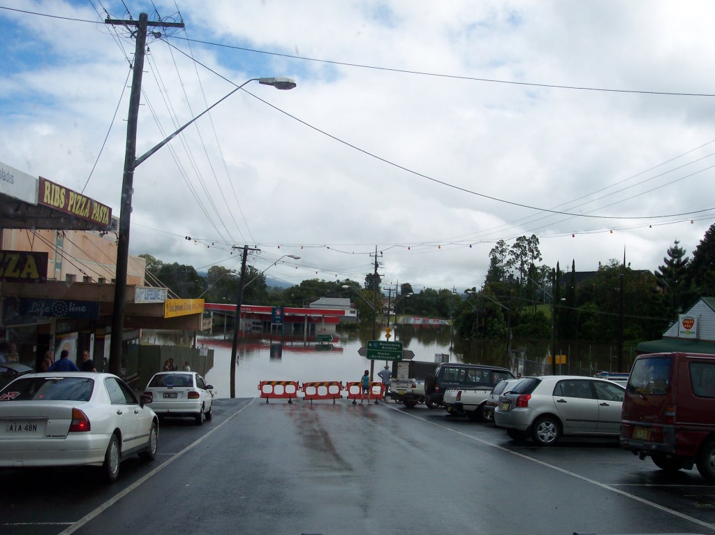 Looking down the main street towards the servo's