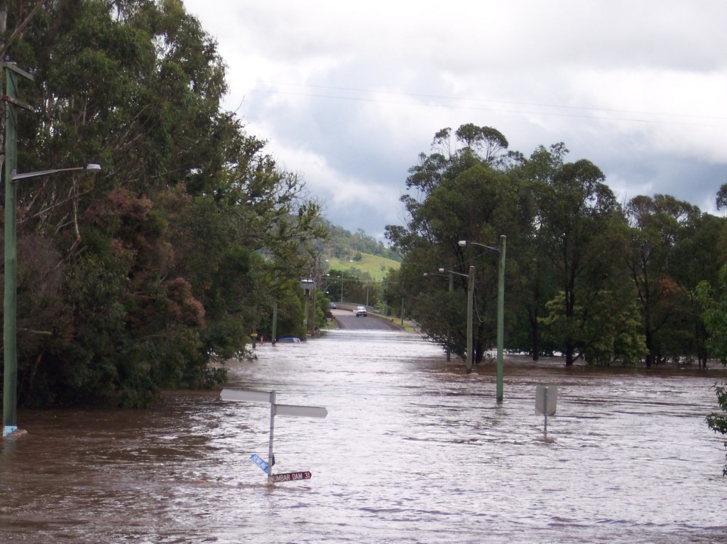 Car stranded on the bridge