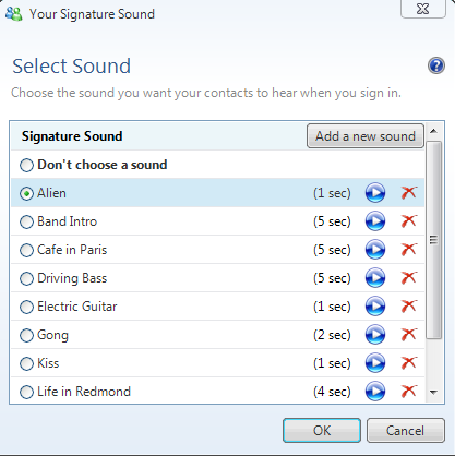 Signature Sounds Options